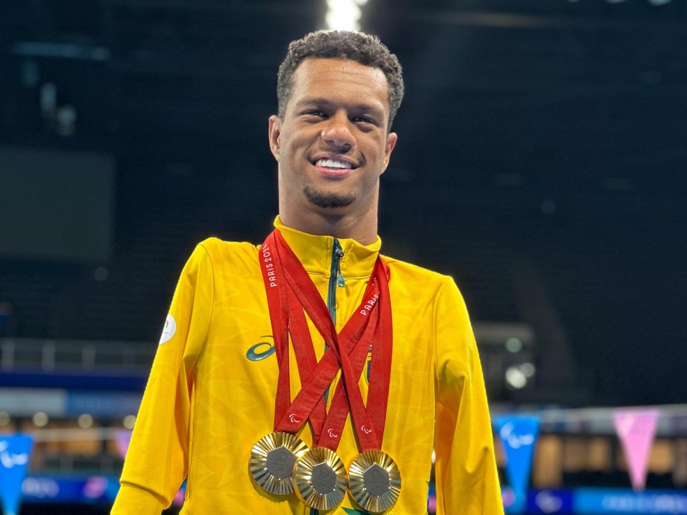 Com três ouros, Gabrielzinho foi um dos destaques do Brasil nas Paralimpíadas 2024 — Foto: José Renato Ambrósio