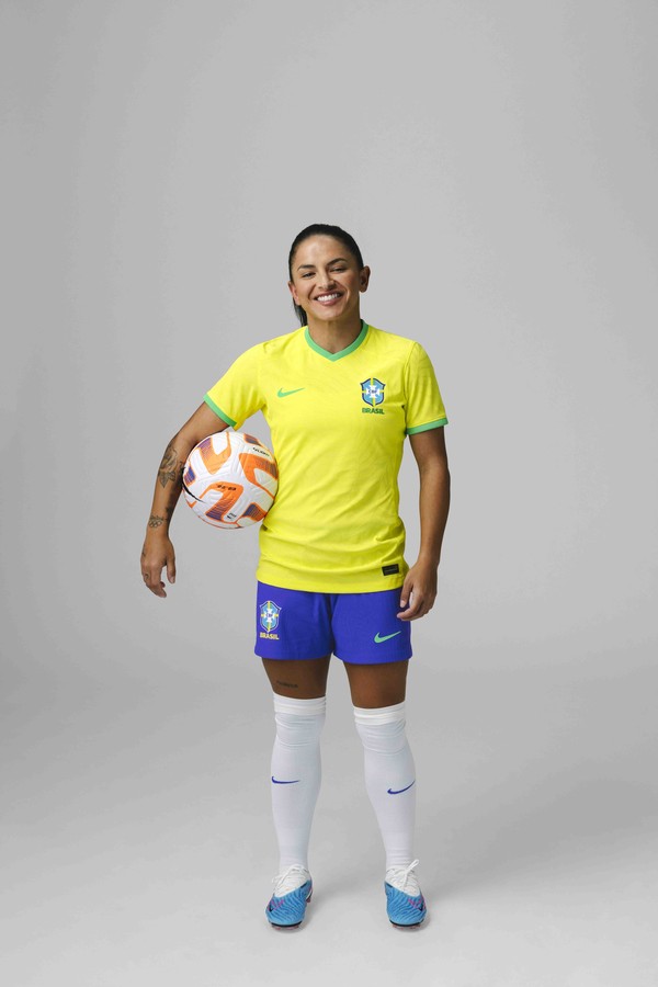 Camisa Camiseta Uniforme Seleção Brasileira Feminina Brasil Baby Look 2023  Amarelo, Camiseta Feminina Nunca Usado 90805968