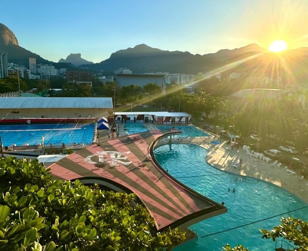 Piscinas da sede do Flamengo na Gávea — Foto: Divulgação