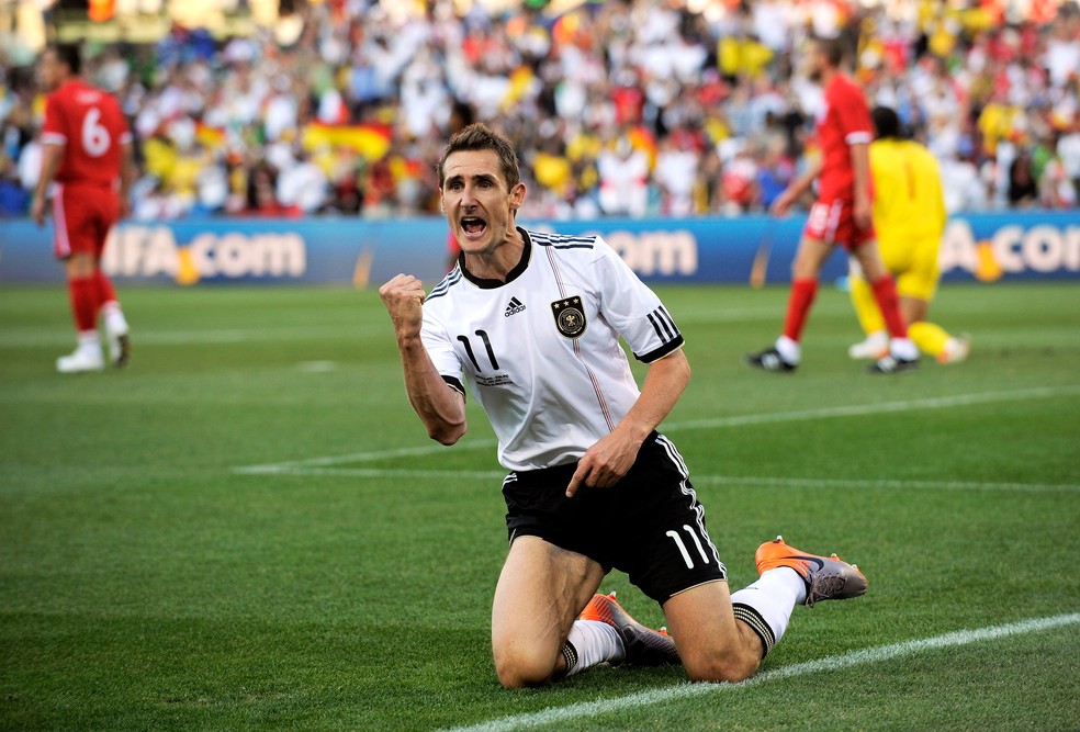 Miroslav Klose comemora gol — Maiores artilheiros da Copa