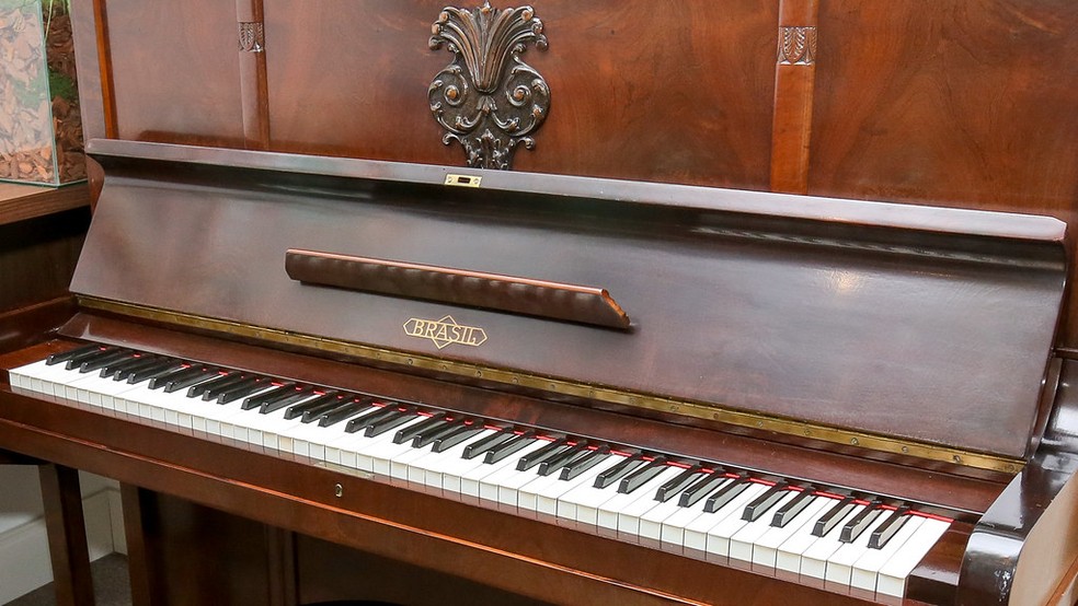 Piano em que foi composto o hino do Palmeiras, em 1949 — Foto: Fabio Menotti/Agência Palmeiras
