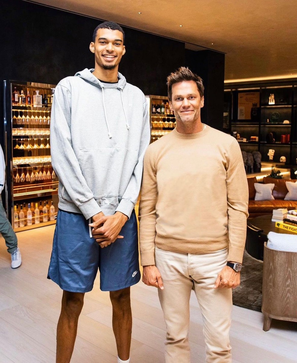 Wembanyama e Tom Brady — Foto: Reprodução/ Instagram