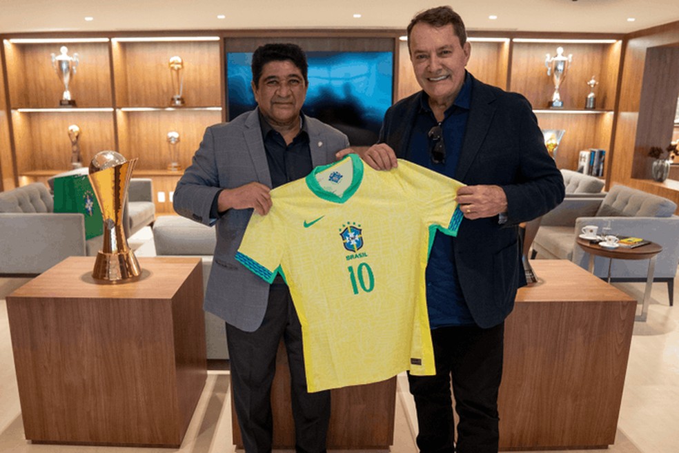 Pedro Lourenço visita a CBF — Foto: Lesley Ribeiro/ CBF