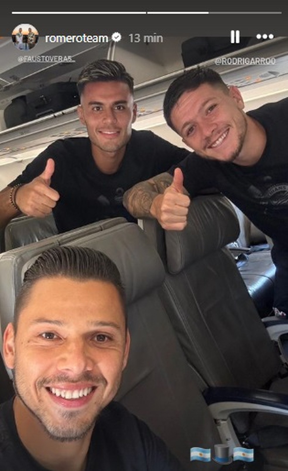 Fausto Vera, Romero e Rodrigo Garro em viagem do Corinthians ao Uruguai — Foto: Reprodução/Instagram