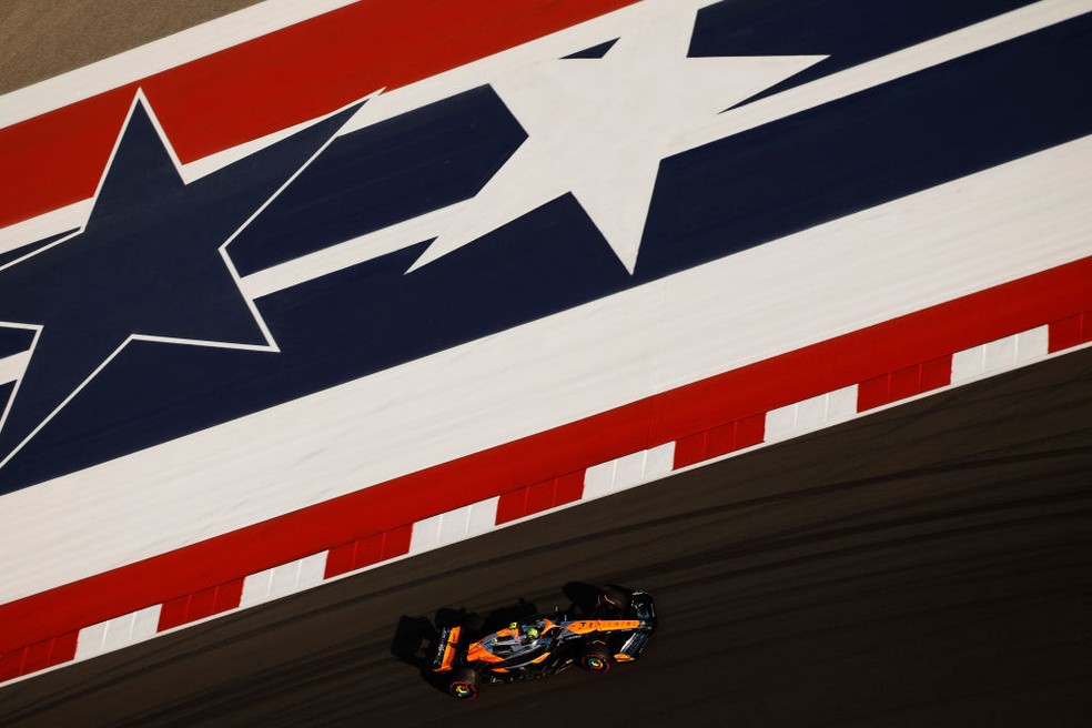 Lando Norris na classificação do GP dos EUA da F1 em 2024 — Foto: Chris Graythen/Getty Images