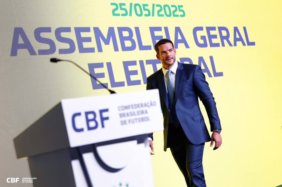 Samir Xaud ao ser eleito presidente da CBF  Foto: Rafael Ribeiro/CBF