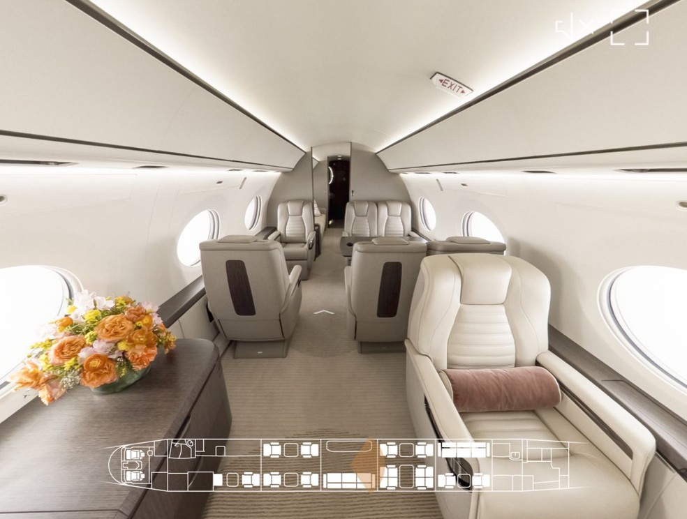 Gulfstream G700, avião que trouxe Neymar ao Brasil — Foto: Divulgação