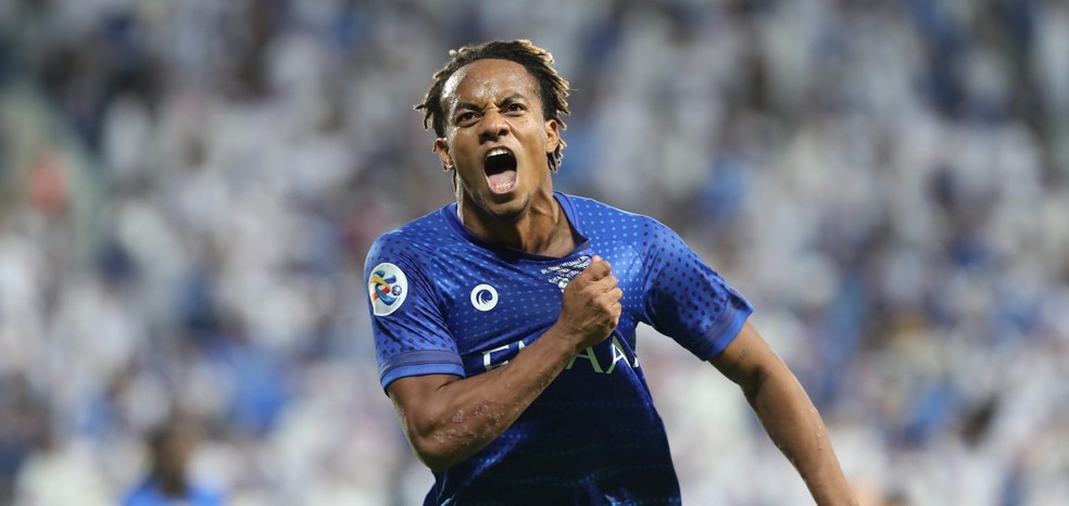 Andre Carrillo comemora gol do Al Hilal na final da Liga dos Campeões da Ásia — Foto: Site oficial da AFC