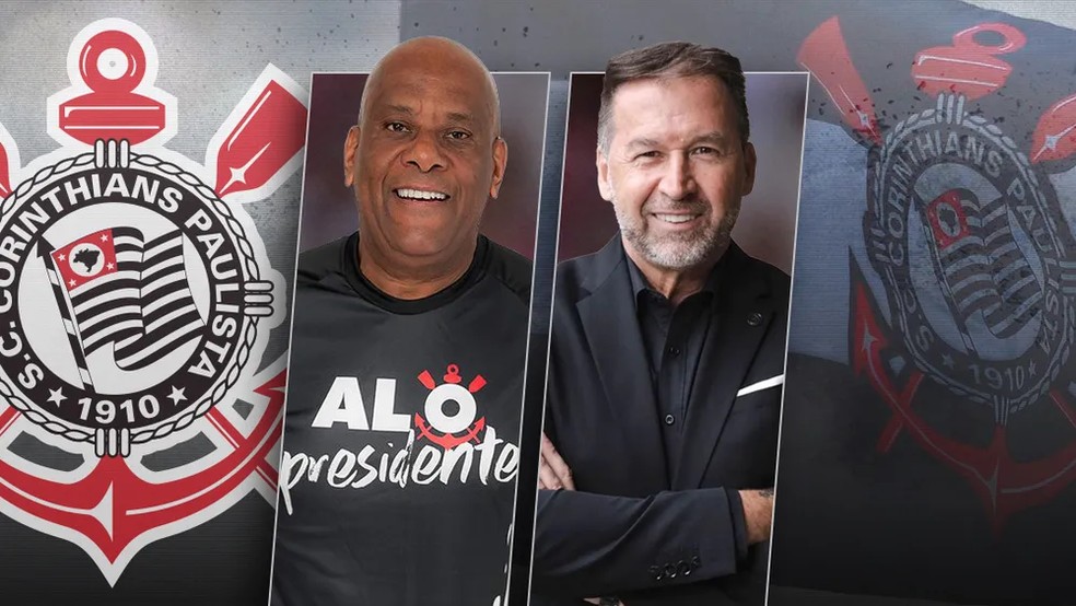 André Luiz Oliveira e Augusto Melo são os candidatos à presidência do Corinthians — Foto: ge
