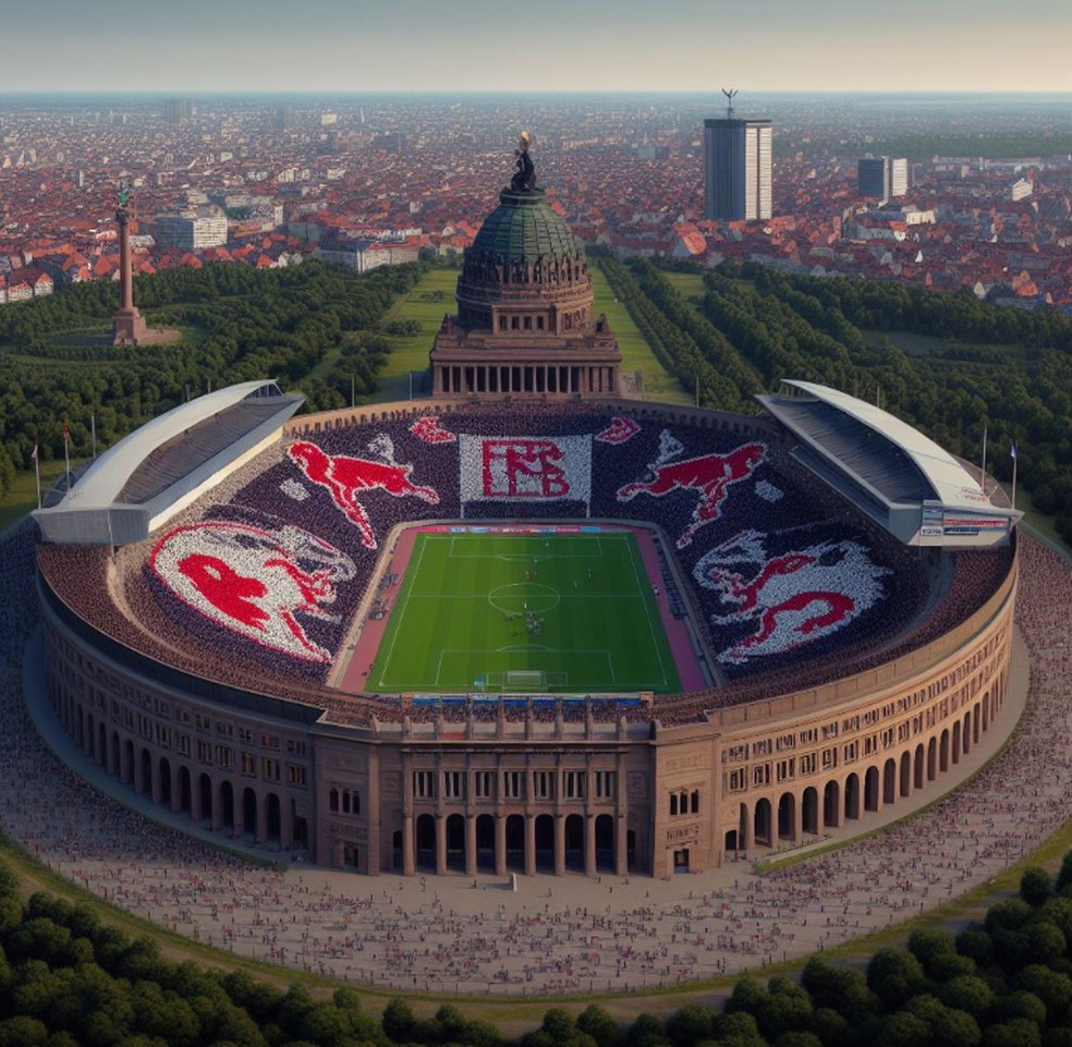 RB Leipzig - Monumento a Batalha das Nações — Foto: Reprodução