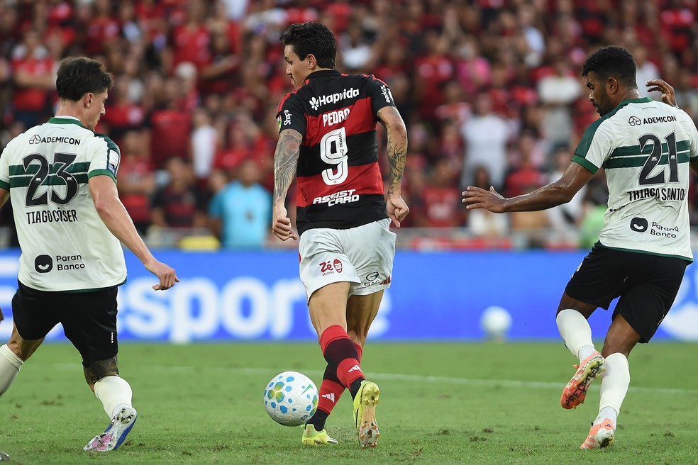 Pedro se entendeu bem com Lino em Flamengo x Coritiba � Foto: Alexandre Dur�o