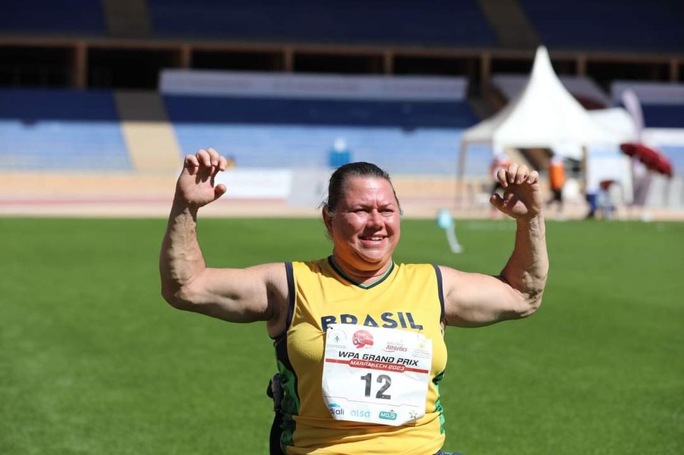 Beth Gomes bate recorde mundial no Marrocos — Foto: Divulgação/Prefeitura de Santos