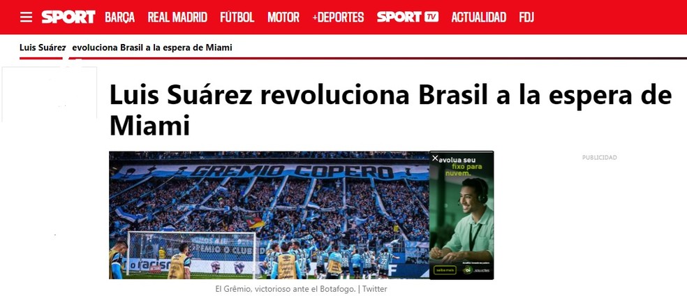 Suárez ganhou destaque na Espanha — Foto: Reprodução