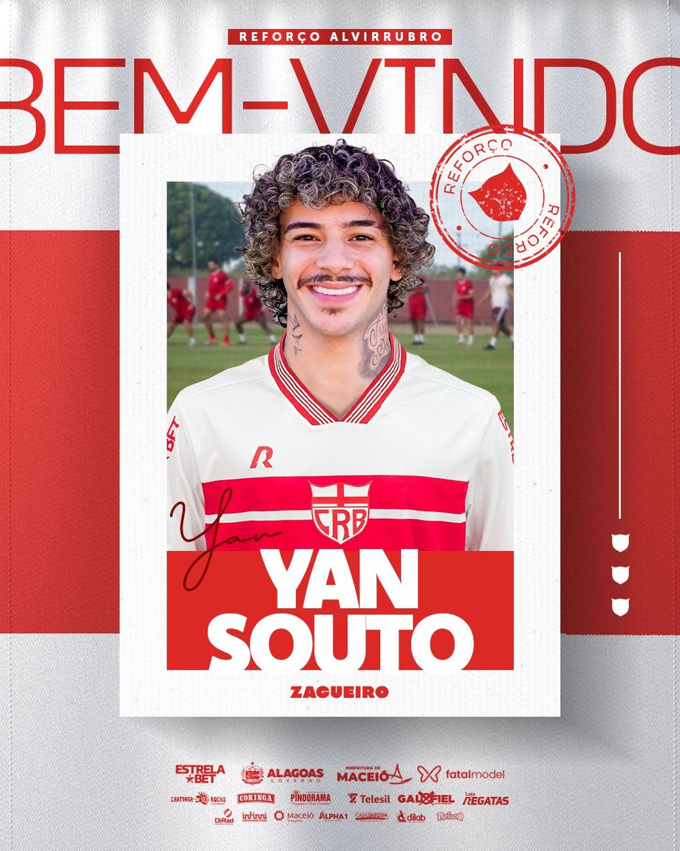 Yan Souto fecha com o CRB — Foto: ASCOM CRB