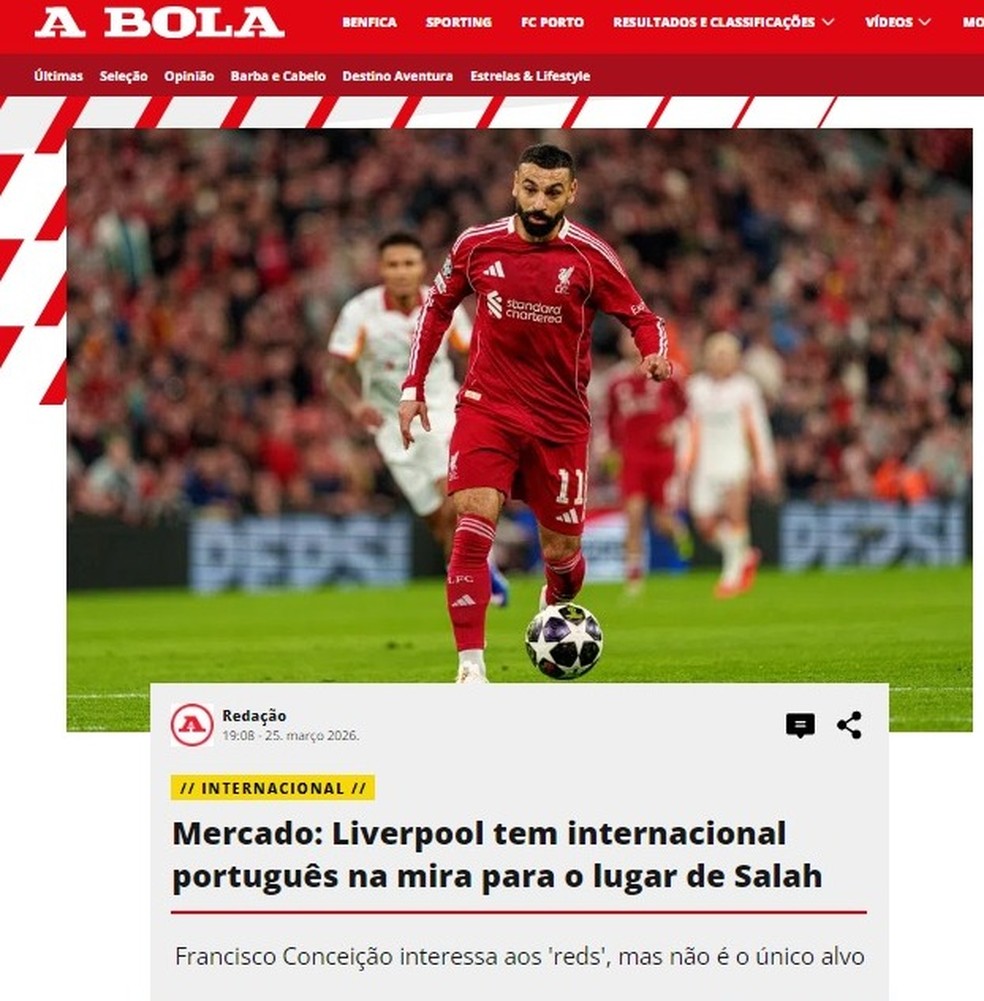 Jornais europeus colocam Olise na mira do Liverpool — Foto: Reprodução