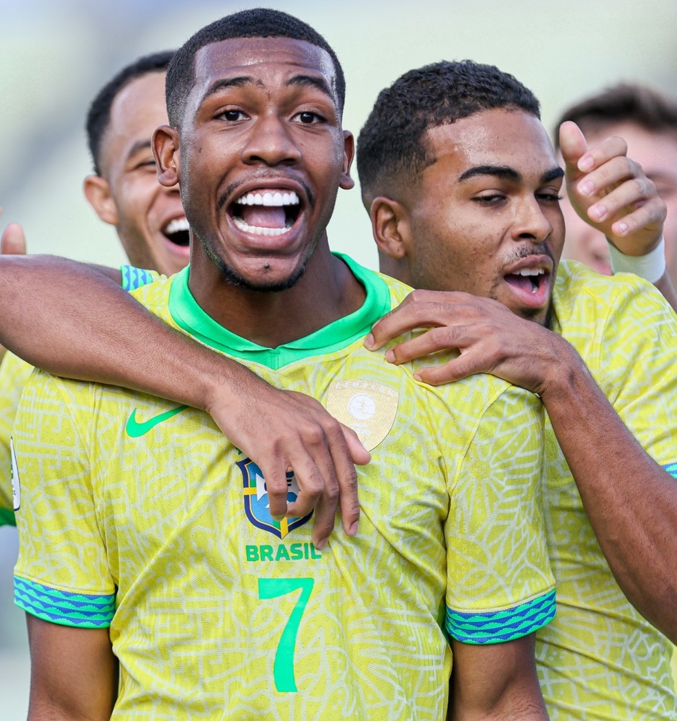 Rayan, um dos destaques da seleção brasileira, em Paraguai x Brasil no Sul-Americano Sub-20 — Foto: Divulgação/Conmebol