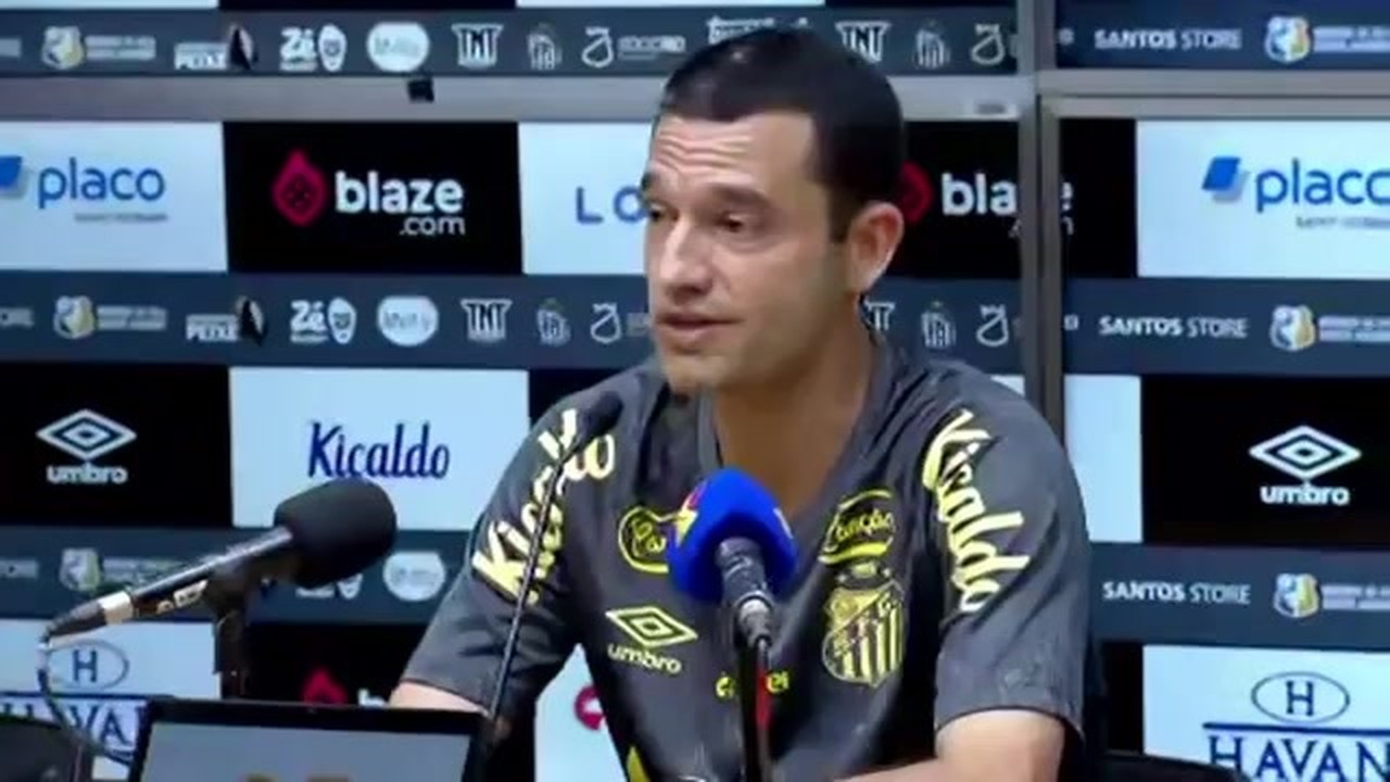 Veja a entrevista de Pedro Malta, auxiliar do Santos, após o empate com o Botafogo-SP