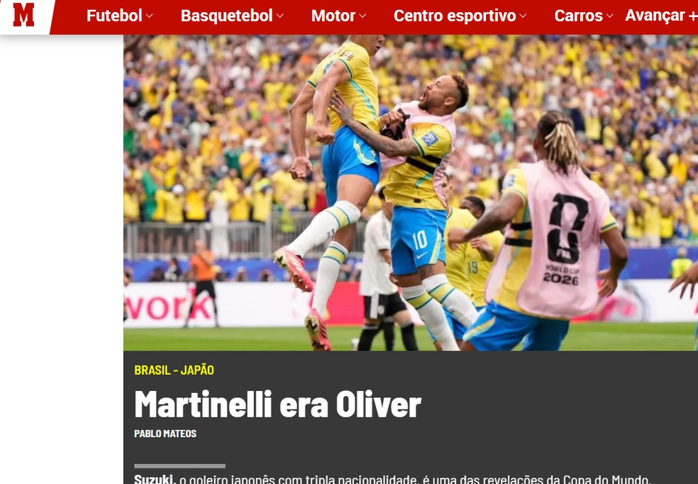 Marca exalta gol de Martinelli que classificou o Brasil — Foto: Reprodução