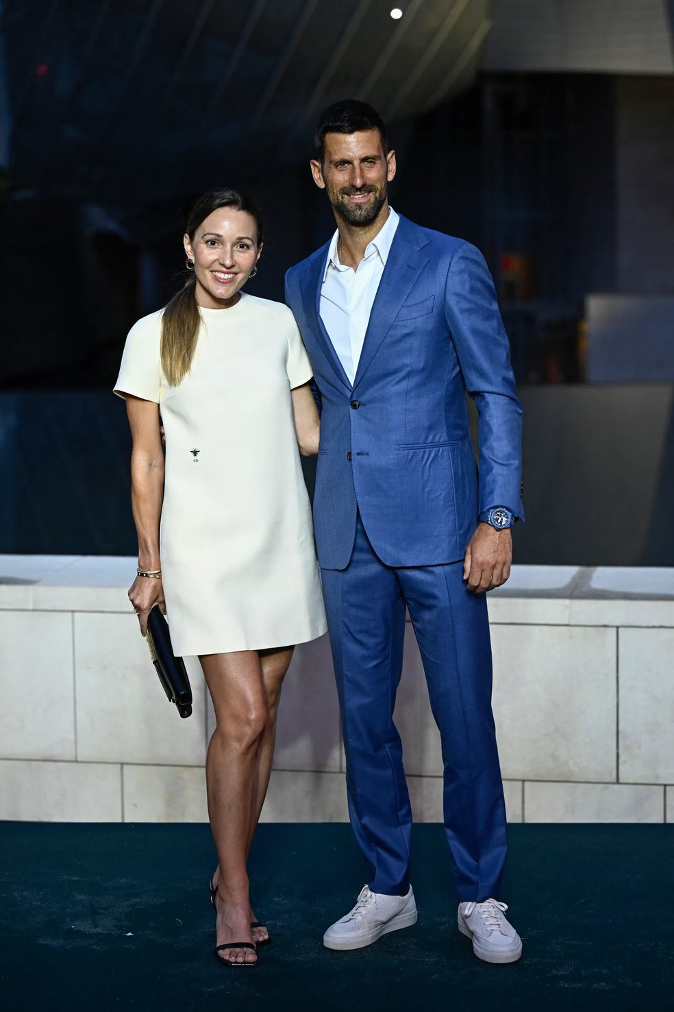 Novak Djokovic and Jelena Djokovic  no Prel&uacute;dio dos Jogos Ol&iacute;mpicos de Paris 2024 &mdash; Foto: JULIEN DE ROSA/Getty Images