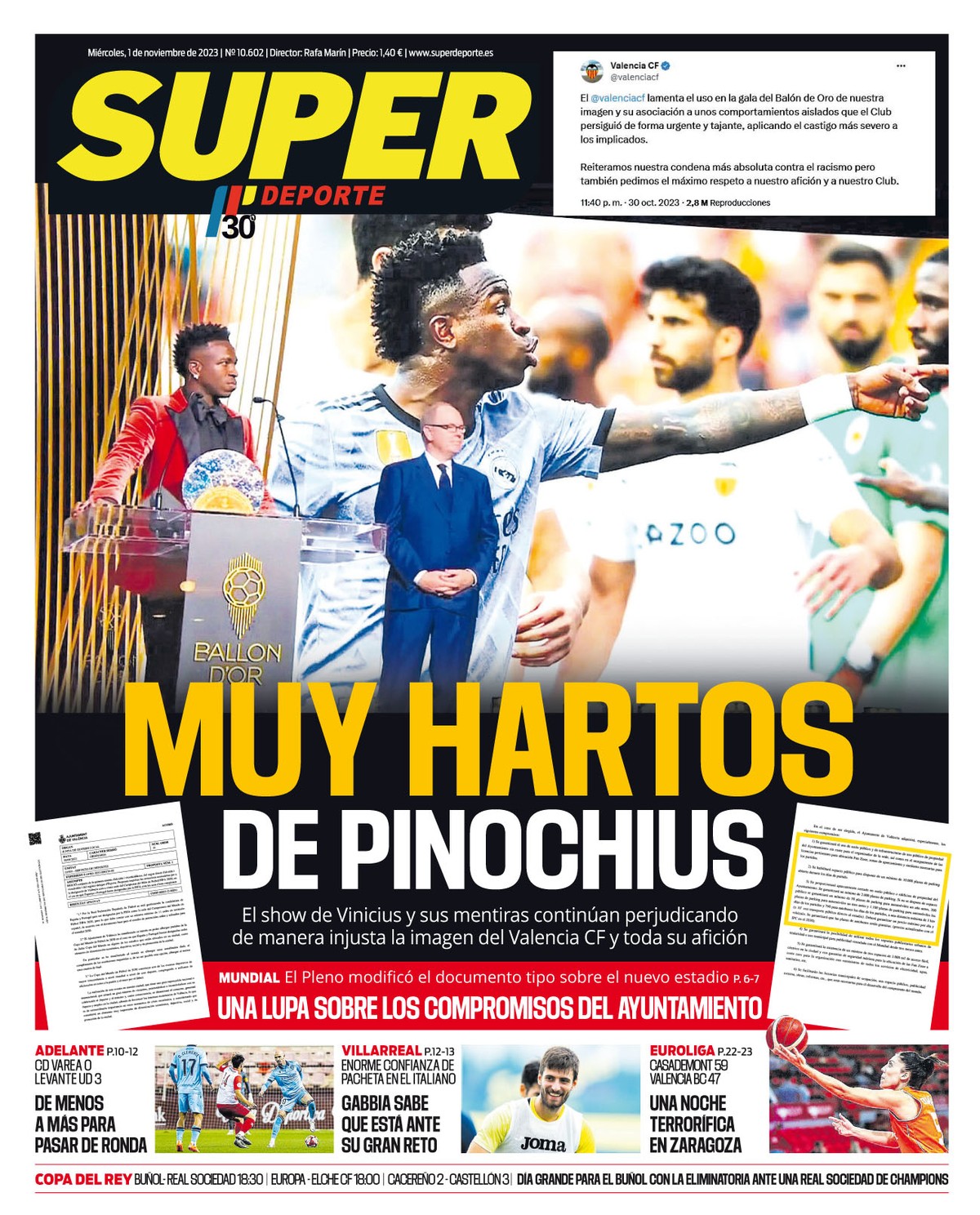 Jornal de Valência volta a chamar Vinicius Junior de Pinóquio após Prêmio  Sócrates, futebol espanhol