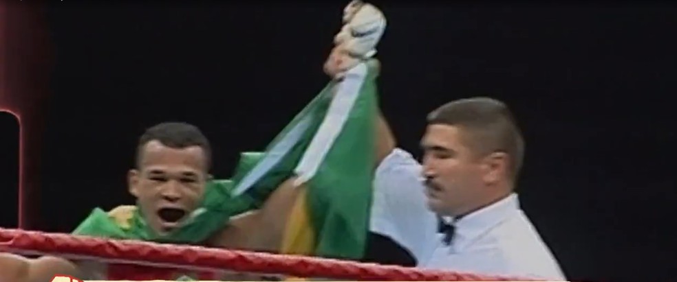 Pedro Lima ao ser campeão no Pan-Americano — Foto: Reprodução / TV Bahia