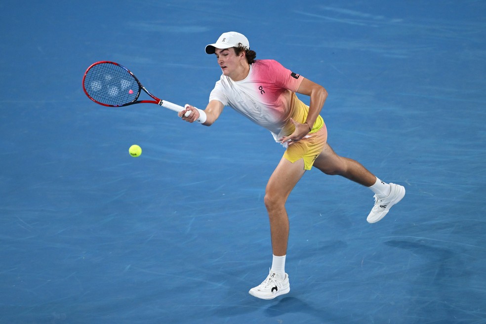 João Fonseca na estreia no Australian Open — Foto: Hannah Peters/Getty Images