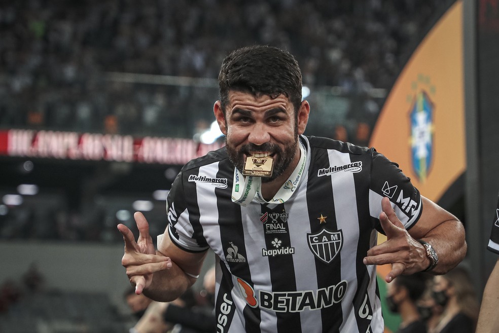 Alvo do Vasco, Diego Costa foi campeão da Copa do Brasil e do Brasileirão com o Galo em 2021 — Foto: Pedro Souza/Atlético-MG 