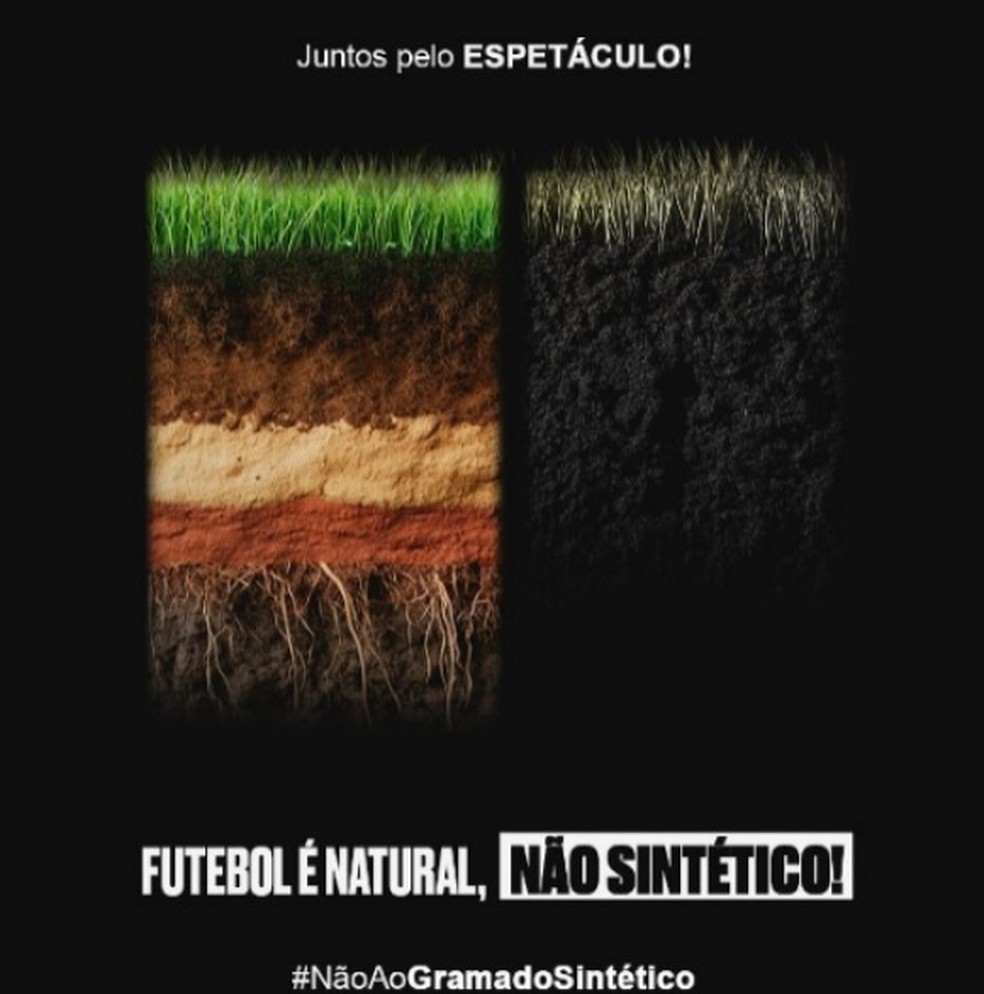 Jogadores postam imagem pedindo o fim dos gramados sintéticos — Foto: Reprodução