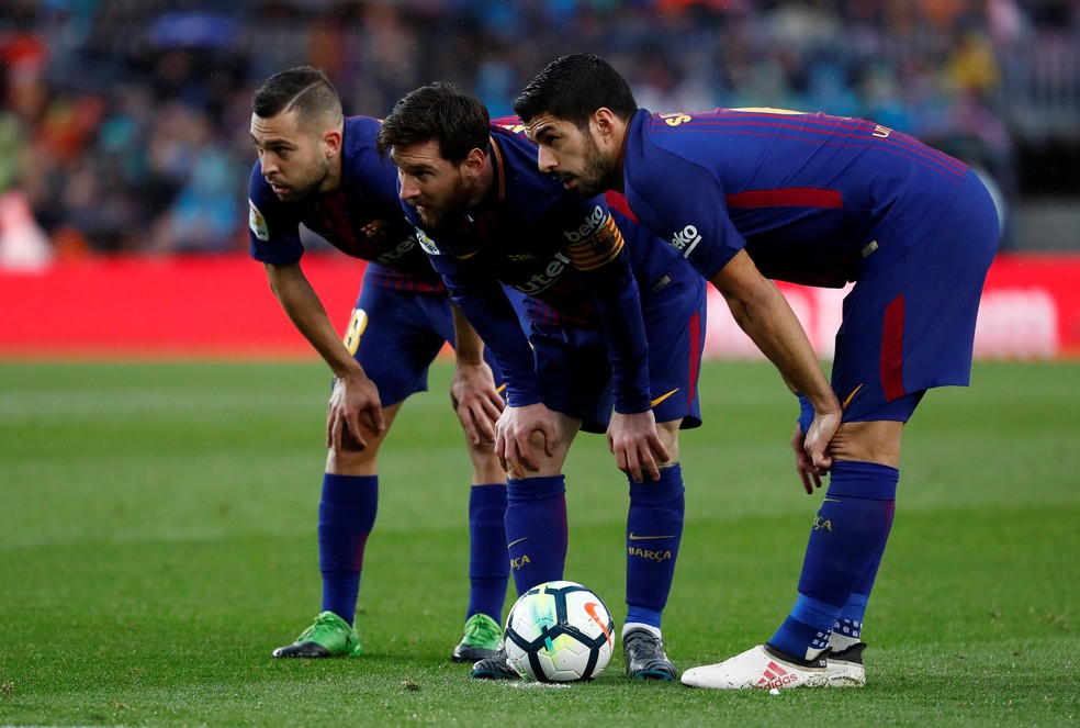 Alba Messi Su&aacute;rez Barcelona &mdash; Foto: Reuters