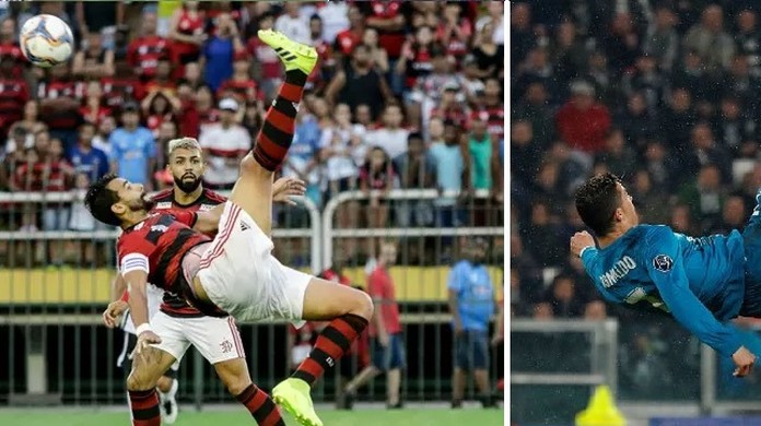 Cristiano Dourado? Após golaço de bicicleta, atacante do Flamengo se  diverte com montagem: Parece, flamengo
