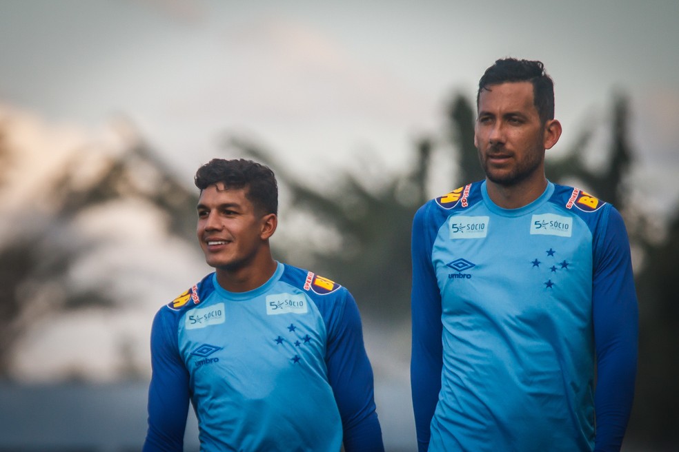 Lucas Romero e Ariel Cabral nos tempos de Cruzeiro — Foto: Vinnicius Silva/Cruzeiro