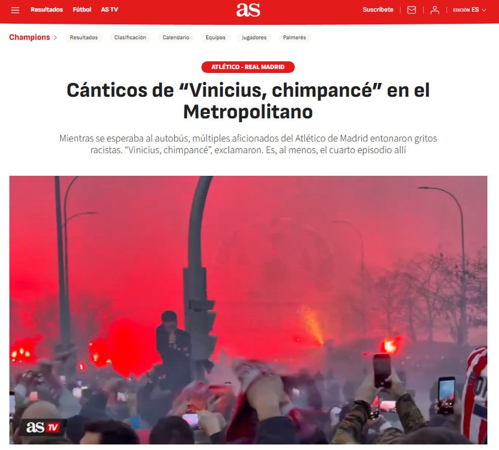 Imprensa espanhola repercute insultos racistas a Vini Jr — Foto: Reprodução