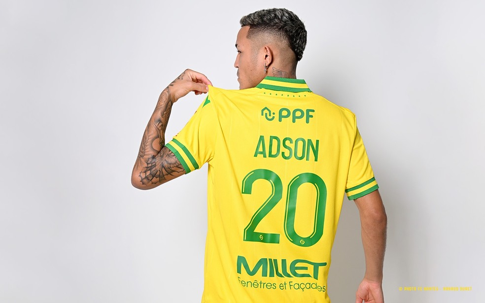 Adson usará camisa 20 no FC Nantes — Foto: FC Nantes