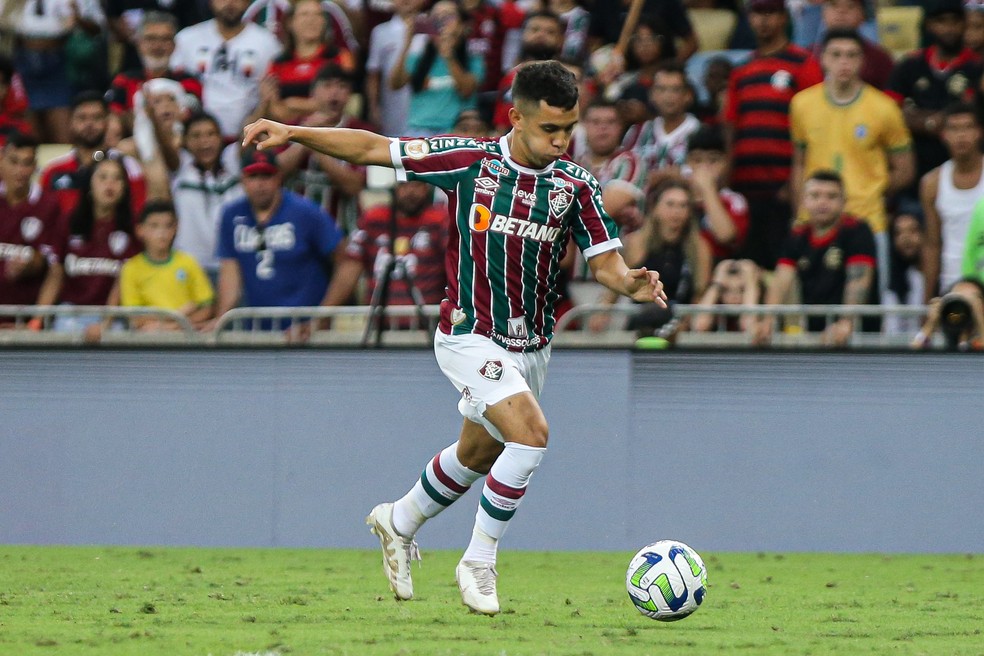 Leo Fernández na estreia pelo Fluminense no Fla-Flu — Foto: Marcelo Gonçalves/Fluminense