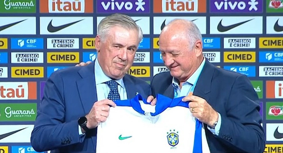 Ancelotti Felipão CBF Seleção Brasileira — Foto: Reprodução / sportv