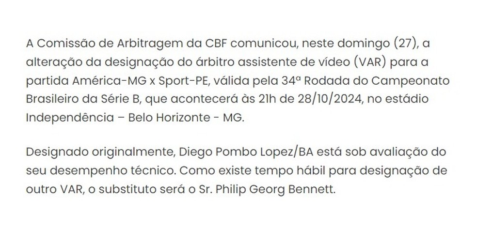 Árbitro é afastado pela CBF após polêmica em Vitória x Fluminense — Foto: Reprodução
