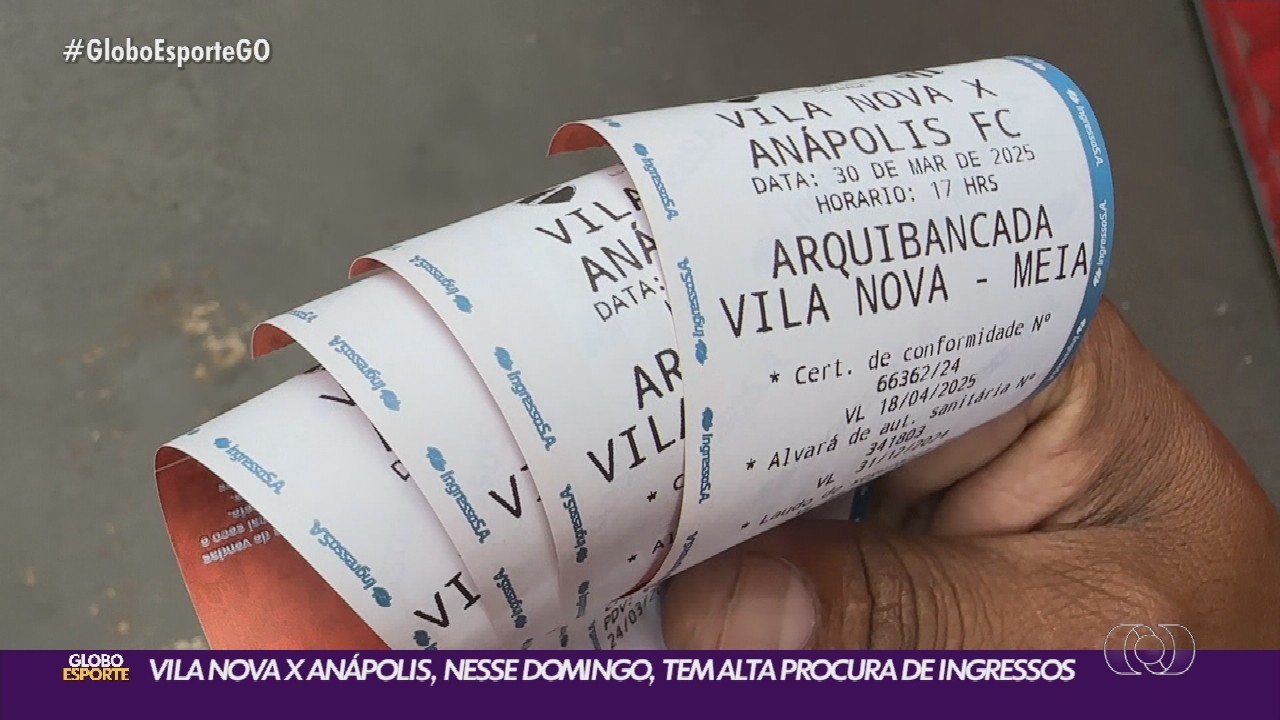 Vila Nova x Anápolis: 35 mil ingressos já foram vendidos | Ge