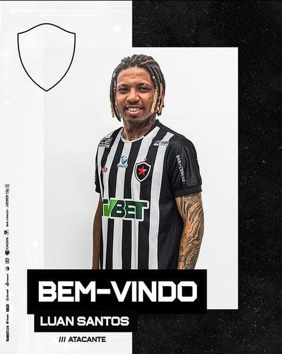 Luan Santos chegou a ser anunciado pelo Botafogo-PB antes de acertar com o Campinense — Foto: Reprodução/Botafogo-PB