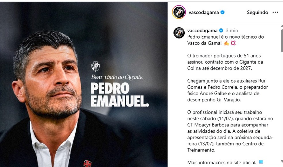 Vasco anuncia novo t�cnico � Foto: Reprodu��o