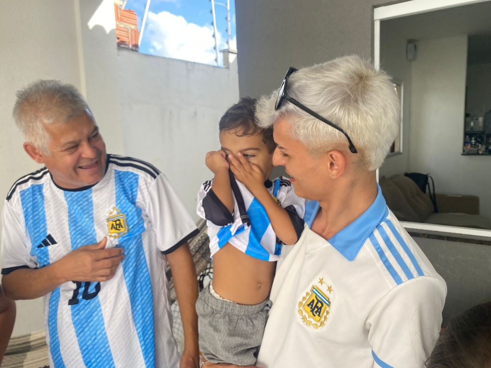 Lionel Messi da Costa tem 3 anos e &eacute; o mais novo da fam&iacute;lia &mdash; Foto: Pedro Trindade/Inter TV Cabugi