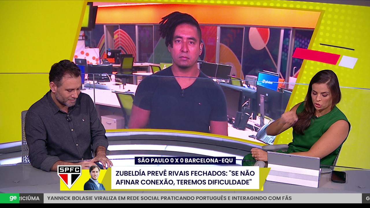 Sportv News vê Luciano anulado pela defesa do Barcelona-EQU: 'Proposta do Zubeldía favoreceu isso'