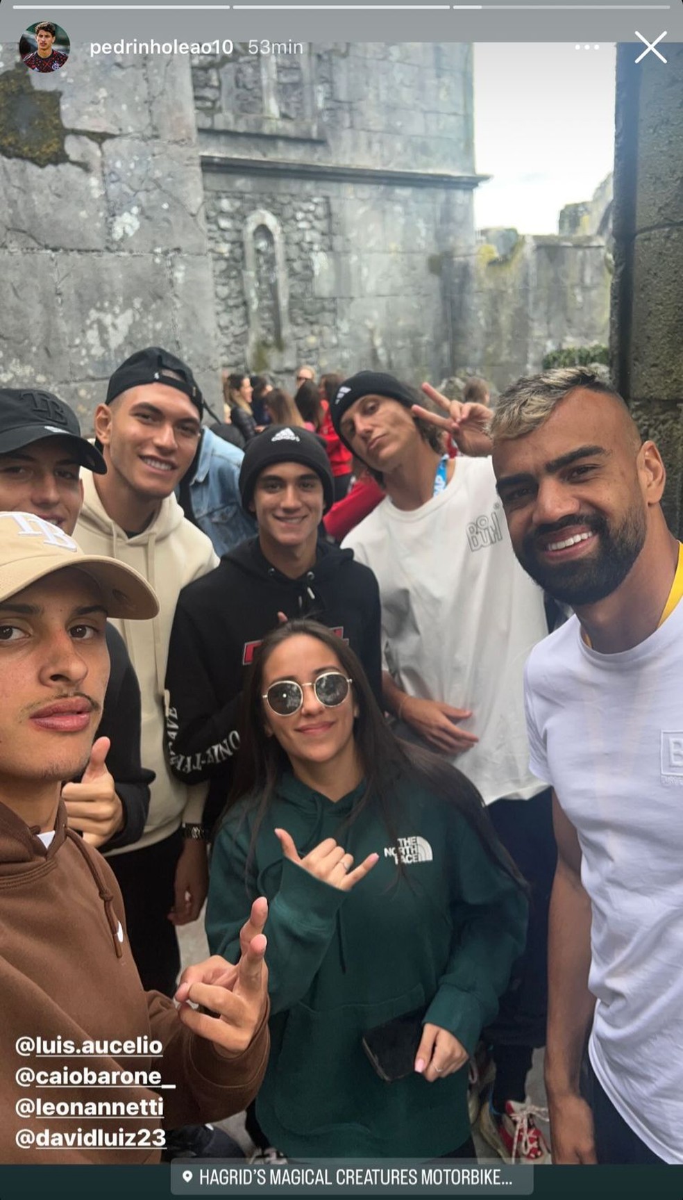 Jogadores do Flamengo em parque nos Estados Unidos — Foto: Reprodução / Instagram