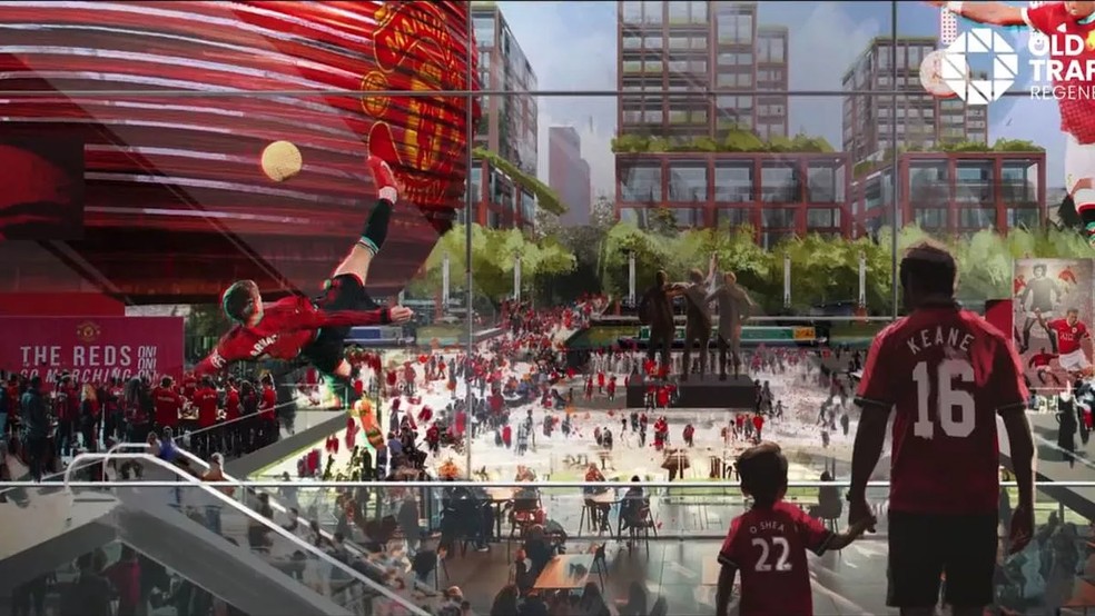 Manchester United revela detalhes de novo estádio para 100 mil pessoas — Foto: Reprodução