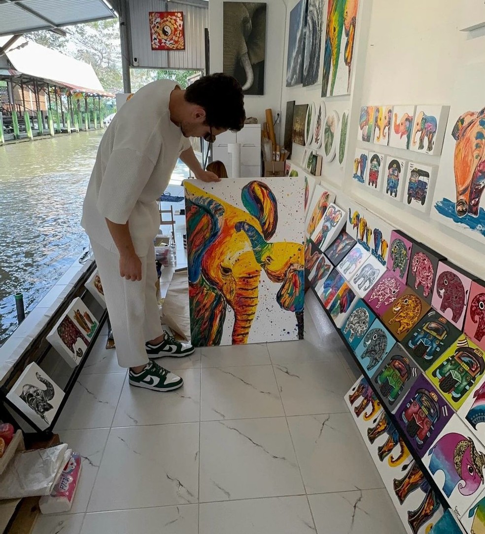 Raphael Veiga curte férias na Tailândia — Foto: Reprodução/Instagram