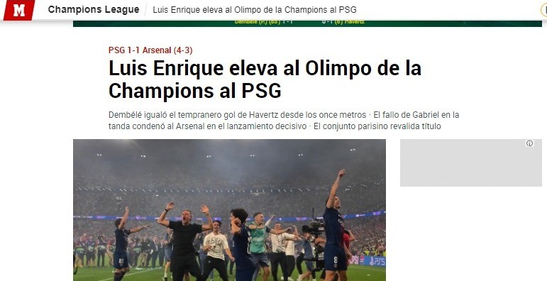 Imprensa europeia coloca Luis Enrique no "olimpo" com terceiro título da Champions League