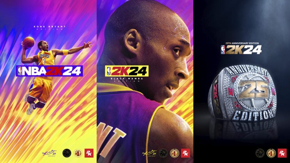 NBA 2K24 terá capas especiais estrelando Kobe Bryant — Foto: Divulgação/2k