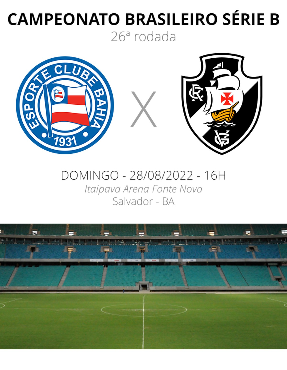 Bahia x Vasco da Gama: onde assistir ao jogo de hoje do Brasileirão, Futebol