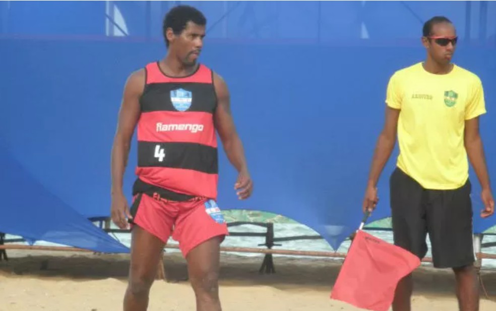 Aldair representou o Flamengo no futevôlei após se aposentar da carreira de jogador de futebol — Foto: Divulgação