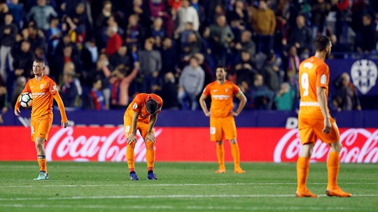 Málaga perde para o Levante e é o primeiro rebaixado das cinco grandes ligas