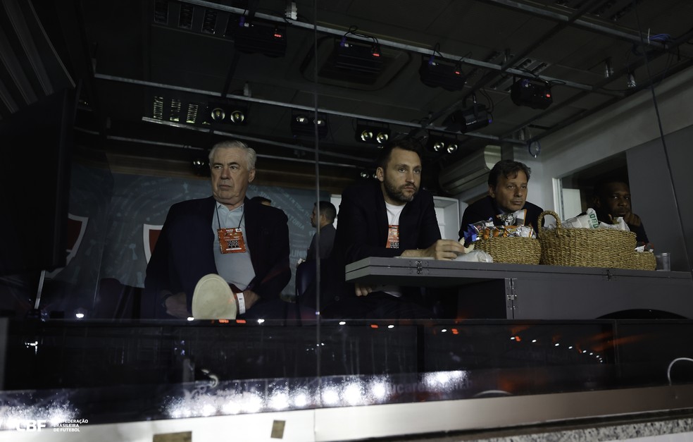 Técnico da Seleção, Carlo Ancelotti no Maracanã para acompanhar a partida entre Flamengo e Deportivo Táchira — Foto: Rafel Ribeiro/ CBF